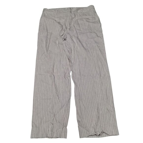 Coldwater Creek Gray Stripe Pants Linen Blend Womens 18 Plus Size‎ - Picture 1 of 8